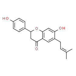 ChemSpider 2D Image | 7-Hydroxy-2-(4-hydroxyphenyl)-6-(3-methyl-2-buten-1-yl)-2,3-dihydro-4H-chromen-4-one | C20H20O4