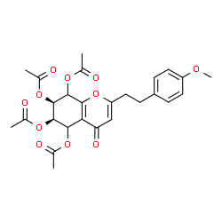 ChemSpider 2D Image | (6R,7R)-2-[2-(4-Methoxyphenyl)ethyl]-4-oxo-5,6,7,8-tetrahydro-4H-chromene-5,6,7,8-tetrayl tetraacetate | C26H28O11