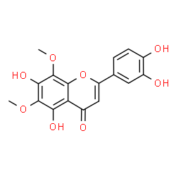 ChemSpider 2D Image | 2-(3,4-Dihydroxyphenyl)-5,7-dihydroxy-6,8-dimethoxy-4H-chromen-4-one | C17H14O8