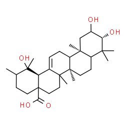ChemSpider 2D Image | (3beta,5xi,9xi,14xi,17xi,19xi,20xi)-2,3,19-Trihydroxyurs-12-en-28-oic acid | C30H48O5