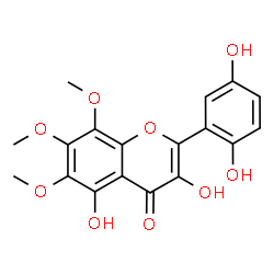 ChemSpider 2D Image | 2-(2,5-Dihydroxyphenyl)-3,5-dihydroxy-6,7,8-trimethoxy-4H-chromen-4-one | C18H16O9
