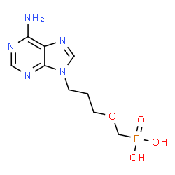 ChemSpider 2D Image | {[3-(6-Amino-9H-purin-9-yl)propoxy]methyl}phosphonic acid | C9H14N5O4P