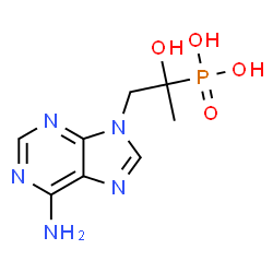 ChemSpider 2D Image | [1-(6-Amino-9H-purin-9-yl)-2-hydroxy-2-propanyl]phosphonic acid | C8H12N5O4P