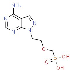 ChemSpider 2D Image | {[2-(4-Amino-1H-pyrazolo[3,4-d]pyrimidin-1-yl)ethoxy]methyl}phosphonic acid | C8H12N5O4P