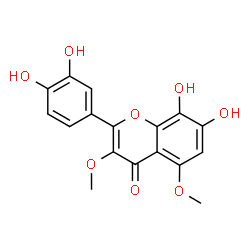 ChemSpider 2D Image | 2-(3,4-Dihydroxy-phenyl)-7,8-dihydroxy-3,5-dimethoxy-chromen-4-one | C17H14O8
