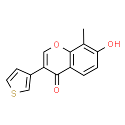 ChemSpider 2D Image | 7-Hydroxy-8-methyl-3-(3-thienyl)-4H-chromen-4-one | C14H10O3S