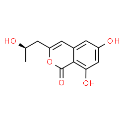 ChemSpider 2D Image | 6,8-Dihydroxy-3-[(2R)-2-hydroxypropyl]-1H-isochromen-1-one | C12H12O5