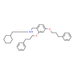 ChemSpider 2D Image | 1-[2,4-Bis(3-phenylpropoxy)phenyl]-N-(cyclohexylmethyl)methanamine | C32H41NO2