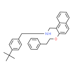 ChemSpider 2D Image | 1-[4-(2-Methyl-2-propanyl)phenyl]-N-{[2-(2-phenylethoxy)-1-naphthyl]methyl}methanamine | C30H33NO