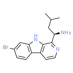 ChemSpider 2D Image | (1R)-1-(7-Bromo-9H-beta-carbolin-1-yl)-3-methyl-1-butanamine | C16H18BrN3