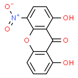 ChemSpider 2D Image | 1,8-Di-Hydroxy-4-Nitro-Xanthen-9-One | C13H7NO6