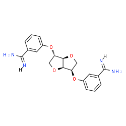 ChemSpider 2D Image | 1,4:3,6-Dianhydro-2,5-bis-O-(3-carbamimidoylphenyl)-D-glucitol | C20H22N4O4