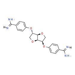 ChemSpider 2D Image | 1,4:3,6-Dianhydro-2,5-bis-O-(4-carbamimidoylphenyl)-D-glucitol | C20H22N4O4