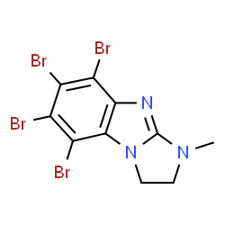 ChemSpider 2D Image | N1,N2-ETHYLENE-2-METHYLAMINO-4,5,6,7-TETRABROMO-BENZIMIDAZOLE | C10H7Br4N3
