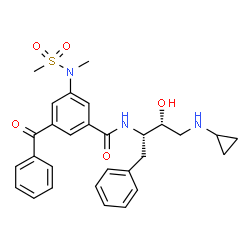 ChemSpider 2D Image | 3-BENZOYL-N-[(1S,2R)-1-BENZYL-3-(CYCLOPROPYLAMINO)-2-HYDROXYPROPYL]-5-[METHYL(METHYLSULFONYL)AMINO]BENZAMIDE | C29H33N3O5S