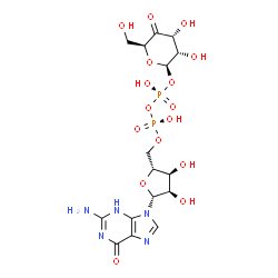 ChemSpider 2D Image | GUANOSINE 5'-DIPHOSPHATE-4-KETO-BETA-L-GULOSE | C16H23N5O16P2