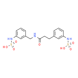 ChemSpider 2D Image | [3-(3-Oxo-3-{[3-(sulfoamino)benzyl]amino}propyl)phenyl]sulfamic acid | C16H19N3O7S2