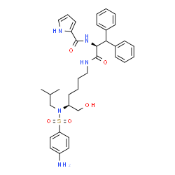 ChemSpider 2D Image | N-[(5S)-5-{[(4-Aminophenyl)sulfonyl](isobutyl)amino}-6-hydroxyhexyl]-beta-phenyl-Nalpha-(1H-pyrrol-2-ylcarbonyl)-L-phenylalaninamide | C36H45N5O5S