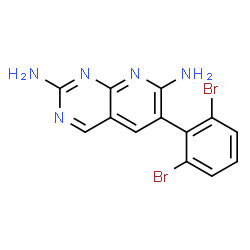 ChemSpider 2D Image | 6-(2,6-Dibromophenyl)pyrido[2,3-d]pyrimidine-2,7-diamine | C13H9Br2N5