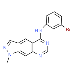 ChemSpider 2D Image | N-(3-Bromophenyl)-1-methyl-1H-pyrazolo[4,3-g]quinazolin-5-amine | C16H12BrN5
