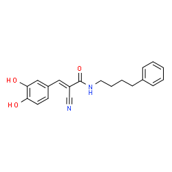 ChemSpider 2D Image | (2E)-2-Cyano-3-(3,4-dihydroxyphenyl)-N-(4-phenylbutyl)acrylamide | C20H20N2O3