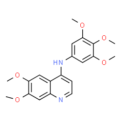 ChemSpider 2D Image | 6,7-Dimethoxy-N-(3,4,5-trimethoxyphenyl)-4-quinolinamine | C20H22N2O5