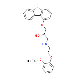 ChemSpider 2D Image | 1-(9H-Carbazol-4-yloxy)-3-[(2-{2-[(~11~C)methyloxy]phenoxy}ethyl)amino]-2-propanol | C2311CH26N2O4