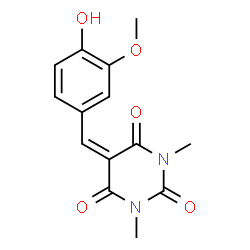 ChemSpider 2D Image | 5-(4-Hydroxy-3-methoxybenzylidene)-1,3-dimethyl-2,4,6(1H,3H,5H)-pyrimidinetrione | C14H14N2O5