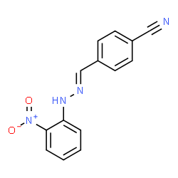 ChemSpider 2D Image | 4-{(E)-[(2-Nitrophenyl)hydrazono]methyl}benzonitrile | C14H10N4O2
