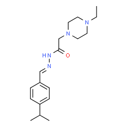 ChemSpider 2D Image | 2-(4-Ethyl-1-piperazinyl)-N'-[(E)-(4-isopropylphenyl)methylene]acetohydrazide | C18H28N4O