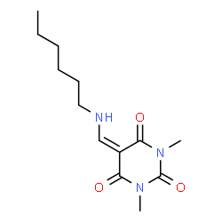 ChemSpider 2D Image | 5-Hexylaminomethylene-1,3-dimethyl-pyrimidine-2,4,6-trione | C13H21N3O3