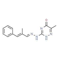 ChemSpider 2D Image | 6-Methyl-3-{(2E)-2-[(2E)-2-methyl-3-phenylprop-2-en-1-ylidene]hydrazino}-1,2,4-triazin-5-ol | C14H15N5O