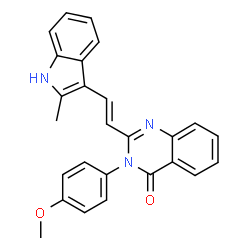 ChemSpider 2D Image | 3-(4-Methoxy-phenyl)-2-[2-(2-methyl-1H-indol-3-yl)-vinyl]-3H-quinazolin-4-one | C26H21N3O2