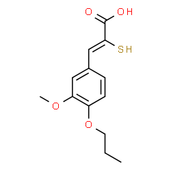 ChemSpider 2D Image | (2Z)-3-(3-Methoxy-4-propoxyphenyl)-2-sulfanylacrylic acid | C13H16O4S