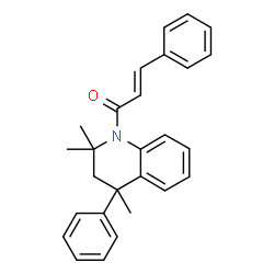 ChemSpider 2D Image | (2E)-3-Phenyl-1-(2,2,4-trimethyl-4-phenyl-3,4-dihydro-1(2H)-quinolinyl)-2-propen-1-one | C27H27NO