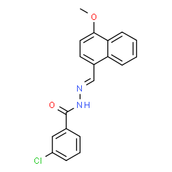 ChemSpider 2D Image | 3-Chloro-N'-[(E)-(4-methoxy-1-naphthyl)methylene]benzohydrazide | C19H15ClN2O2