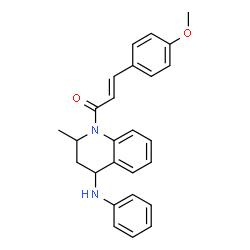 ChemSpider 2D Image | (2E)-1-(4-Anilino-2-methyl-3,4-dihydro-1(2H)-quinolinyl)-3-(4-methoxyphenyl)-2-propen-1-one | C26H26N2O2
