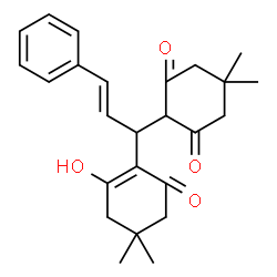 ChemSpider 2D Image | 2-[(2E)-1-(2-Hydroxy-4,4-dimethyl-6-oxo-1-cyclohexen-1-yl)-3-phenyl-2-propen-1-yl]-5,5-dimethyl-1,3-cyclohexanedione | C25H30O4