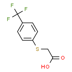 ChemSpider 2D Image | 2-(4-(TRIFLUOROMETHYL)PHENYLTHIO)ACETIC ACID | C9H7F3O2S