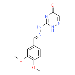 ChemSpider 2D Image | 3-[(2E)-2-(3,4-Dimethoxybenzylidene)hydrazino]-1,2,4-triazin-5(2H)-one | C12H13N5O3