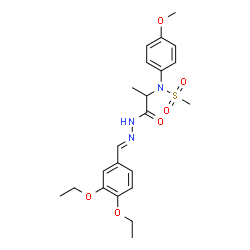 ChemSpider 2D Image | N-{1-[(2E)-2-(3,4-Diethoxybenzylidene)hydrazino]-1-oxo-2-propanyl}-N-(4-methoxyphenyl)methanesulfonamide | C22H29N3O6S