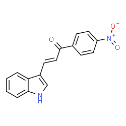 ChemSpider 2D Image | (2E)-3-(1H-Indol-3-yl)-1-(4-nitrophenyl)-2-propen-1-one | C17H12N2O3