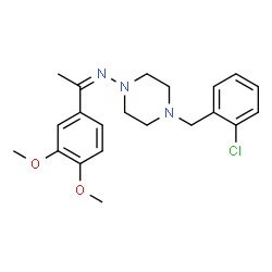 ChemSpider 2D Image | (1Z)-N-[4-(2-Chlorobenzyl)-1-piperazinyl]-1-(3,4-dimethoxyphenyl)ethanimine | C21H26ClN3O2