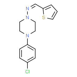 ChemSpider 2D Image | (Z)-N-[4-(4-Chlorophenyl)-1-piperazinyl]-1-(2-thienyl)methanimine | C15H16ClN3S
