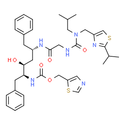 ChemSpider 2D Image | 1,3-Thiazol-5-ylmethyl {(2S,3S,5S)-3-hydroxy-5-[(N-{isobutyl[(2-isopropyl-1,3-thiazol-4-yl)methyl]carbamoyl}glycyl)amino]-1,6-diphenyl-2-hexanyl}carbamate | C37H48N6O5S2