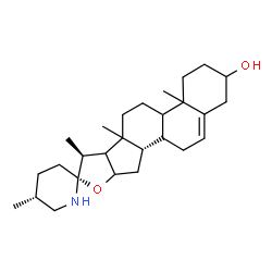 ChemSpider 2D Image | (8xi,9xi,10xi,13xi,16xi,17xi,22alpha,25R)-Spirosol-5-en-3-ol | C27H43NO2