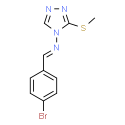 ChemSpider 2D Image | N-[(E)-(4-Bromophenyl)methylene]-3-(methylsulfanyl)-4H-1,2,4-triazol-4-amine | C10H9BrN4S