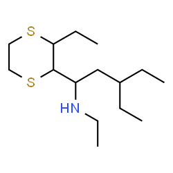 ChemSpider 2D Image | N,3-Diethyl-1-(3-ethyl-1,4-dithian-2-yl)-1-pentanamine | C15H31NS2