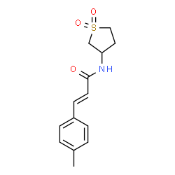 ChemSpider 2D Image | (2E)-N-(1,1-Dioxidotetrahydro-3-thiophenyl)-3-(4-methylphenyl)acrylamide | C14H17NO3S