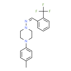 ChemSpider 2D Image | (4-p-Tolyl-piperazin-1-yl)-(2-trifluoromethyl-benzylidene)-amine | C19H20F3N3